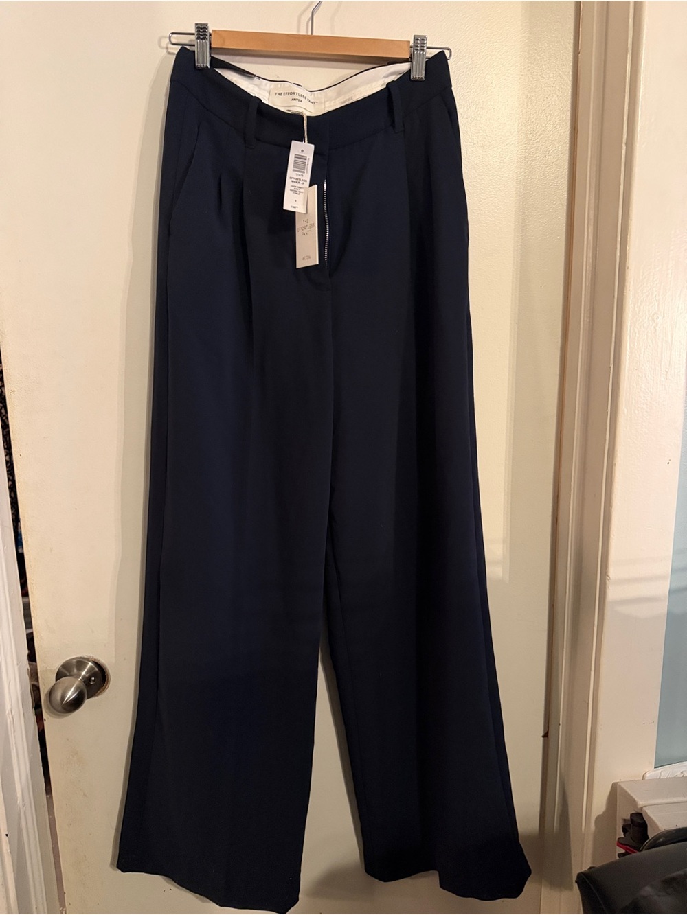 Aritzia Wide-Leg Trousers in Navy